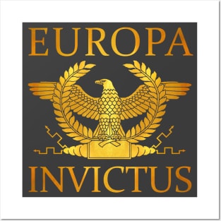 Europa Invictus - Gold Eagle on Gray Posters and Art